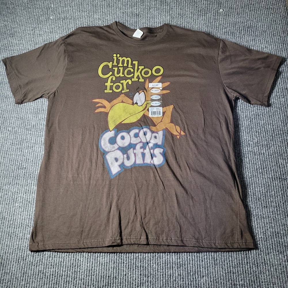 NWT I'm Cuckoo For Coco Puffs Cereal Brown T-Shirt‎ - Size XXL 2XL
